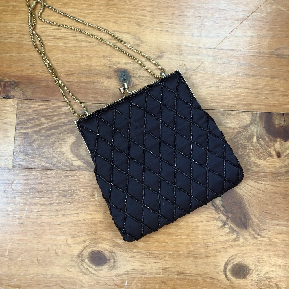 Vintage Walborg black beaded bag